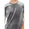 Forever 21 Mens Velour Curved-Hem Tee(Grey)
