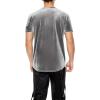 Forever 21 Mens Velour Curved-Hem Tee(Grey)