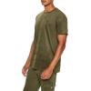 Forever 21 Mens Velour Curved-Hem Tee(Olive)