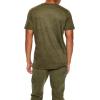 Forever 21 Mens Velour Curved-Hem Tee(Olive)
