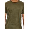 Forever 21 Mens Velour Curved-Hem Tee(Olive)
