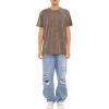 Forever 21 Mens Velour Curved-Hem Tee(White)