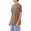 Forever 21 Mens Velour Curved-Hem Tee(White)