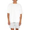 Forever 21 Mens Cotton Crew High-Low Hem Tee(White)