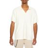Forever 21 Mens Split-Neck Polo Shirt(Cream)