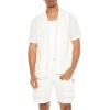 Forever 21 Men’s Textured Cuban Collar Shirt(Cream)