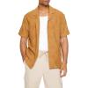 Forever 21 Men’s Textured Cuban Collar Shirt(Light Brown)