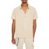 Forever 21 Mens Textured Short-Sleeve Shirt(Taupe)