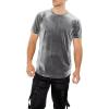 Forever 21 Mens Velour Curved-Hem Tee(Grey)