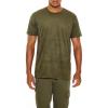 Forever 21 Mens Velour Curved-Hem Tee(Olive)