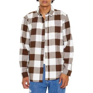 Forever 21 Mens Plaid Flannel Shirt(Brown)