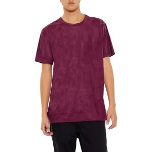 Forever 21 Mens Velour Curved-Hem Tee(Purple)