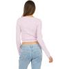 Forever 21 Women’s Pointelle Cardigan Sweater with Scalloped Hem(Pink)