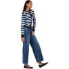 Forever 21 Women’s Striped Cardigan Sweater – Classic Knit Long Sleeve Button Front Layer for Casual and Everyday Wear(Navy)