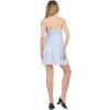 Forever 21 Women’s Tiered Mini Dress with Embroidered Bust(Blue)