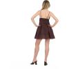 Forever 21 Women’s Tiered Mini Dress with Embroidered Bust(Brown)