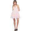 Forever 21 Women’s Tiered Mini Dress with Embroidered Bust(Pink)