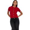 Forever 21 Women’s Short Sleeve Cardigan Lightweight Button Front(Red)