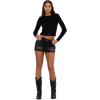 Forever 21 Women’s Denim Mini Skirt with Studs(Black)