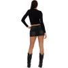 Forever 21 Women’s Denim Mini Skirt with Studs(Black)