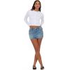 Forever 21 Women’s Denim Mini Skirt with Studs(Blue)