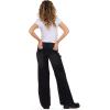 Forever 21 Women’s Low Rise Wide Leg Denim Pant with Stud Details(Black)