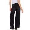 Forever 21 Women’s Low Rise Wide Leg Denim Pant with Stud Details(Black)