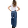 Forever 21 Women’s Low Rise Wide Leg Denim Pant with Stud Details(Blue)