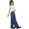 Forever 21 Women’s Low Rise Wide Leg Denim Pant with Stud Details(Blue)