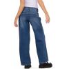 Forever 21 Women’s Low Rise Wide Leg Denim Pant with Stud Details(Blue)