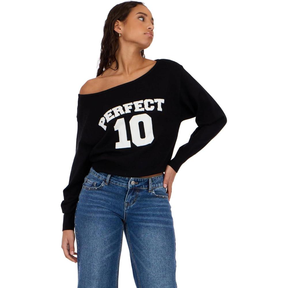 image:imageForever 21 Womens Off Shoulder Slouchy Sweater with High Rib StartBlack