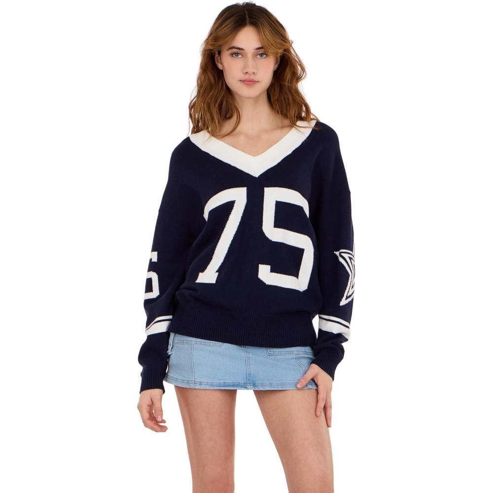 image:imageForever 21 Womens Oversized Vasity VNeck SweaterNavy