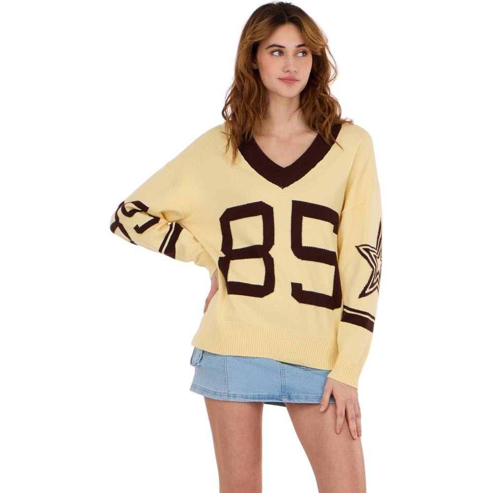 image:imageForever 21 Womens Oversized Vasity VNeck SweaterYellow