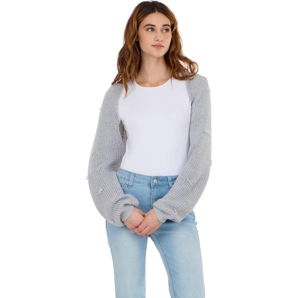 image:imageForever 21 Womens Sweater Bolero with 3D BowsHeather Grey