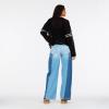 Forever 21 Women’s Off Shoulder Crochet Oversize Sweater with Intarsia Graphic on Front.(Black)