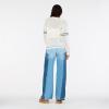 Forever 21 Women’s Off Shoulder Crochet Oversize Sweater with Intarsia Graphic on Front.(Ivory)