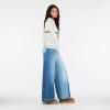 Forever 21 Women’s Off Shoulder Crochet Oversize Sweater with Intarsia Graphic on Front.(Ivory)