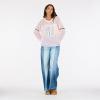 Forever 21 Women’s Off Shoulder Crochet Oversize Sweater with Intarsia Graphic on Front.(Pink)