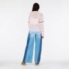 Forever 21 Women’s Off Shoulder Crochet Oversize Sweater with Intarsia Graphic on Front.(Pink)