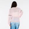 Forever 21 Women’s Off Shoulder Crochet Oversize Sweater with Intarsia Graphic on Front.(Pink)