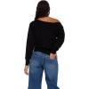 Forever 21 Women’s Off Shoulder Slouchy Sweater with High Rib Start(Black)