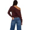Forever 21 Women’s Off Shoulder Slouchy Sweater with High Rib Start(Brown)