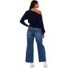 Forever 21 Women’s Off Shoulder Slouchy Sweater with High Rib Start(Navy)