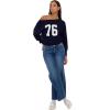 Forever 21 Women’s Off Shoulder Slouchy Sweater with High Rib Start(Navy)