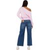 Forever 21 Women’s Off Shoulder Slouchy Sweater with High Rib Start(Pink)