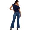 Forever 21 Women’s Off The Shoulder Short Sleeve Sweater with Rib Waist, Navy, X-Small