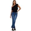 Forever 21 Women’s Off The Shoulder Short Sleeve Sweater with Rib Waist(Black)