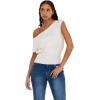 Forever 21 Women’s Off The Shoulder Short Sleeve Sweater with Rib Waist(Ivory)