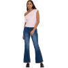 Forever 21 Women’s Off The Shoulder Short Sleeve Sweater with Rib Waist(Pink)