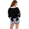 Forever 21 Women’s Oversized Vasity V-Neck Sweater(Black)
